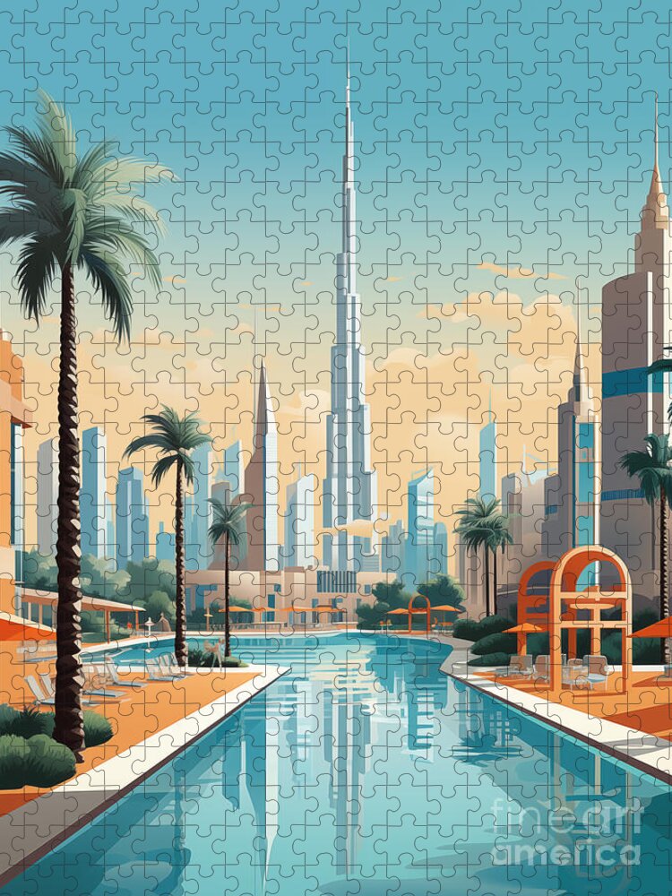 Luxury of the Palm Jigsaw Puzzle: Iconic Cityscape with Opulent Vibes