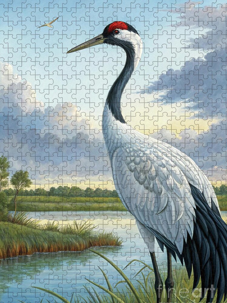 Majestic Crane Jigsaw Puzzle by Tranquil Waters