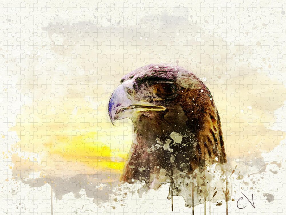 Majestic Eagle Watercolor Jigsaw Puzzle: Bold Wildlife Art