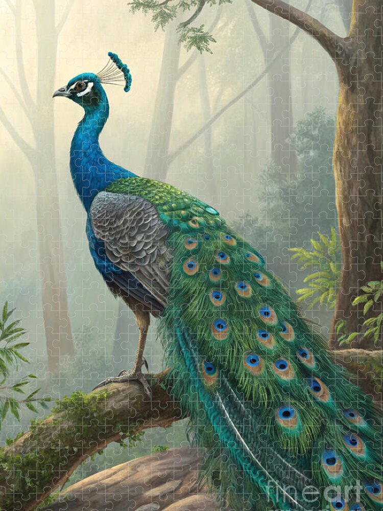 Majestic Indian Peafowl Peacock Jigsaw Puzzle