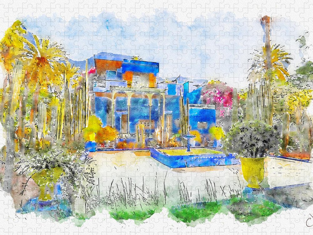 Majestic Marjorelle Moroccan Garden Jigsaw Puzzle: A Tranquil Escape