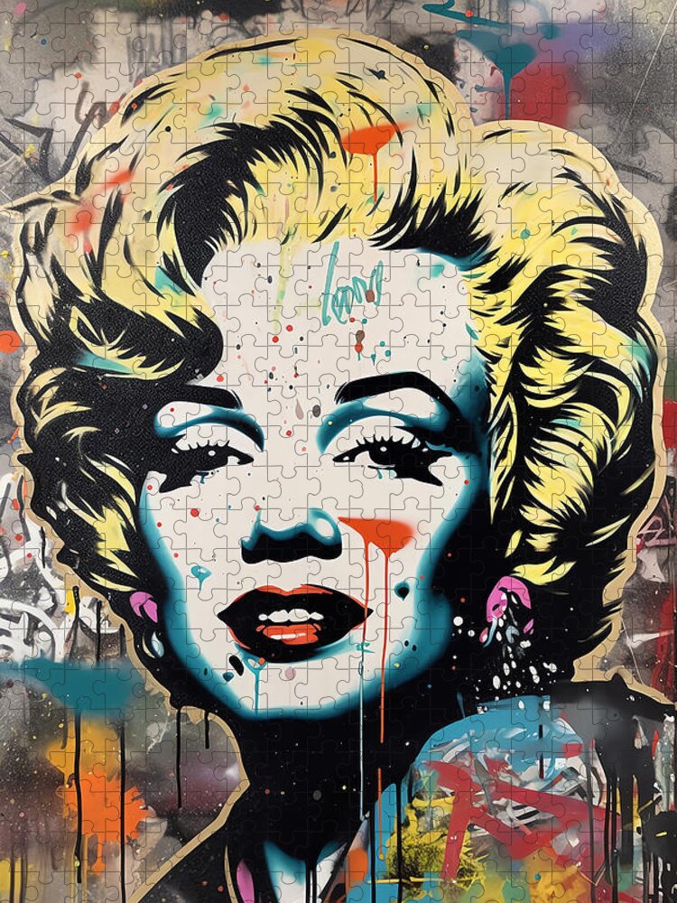 Marilyn Monroe Graffiti Jigsaw Puzzle: Vibrant Street Art Challenge