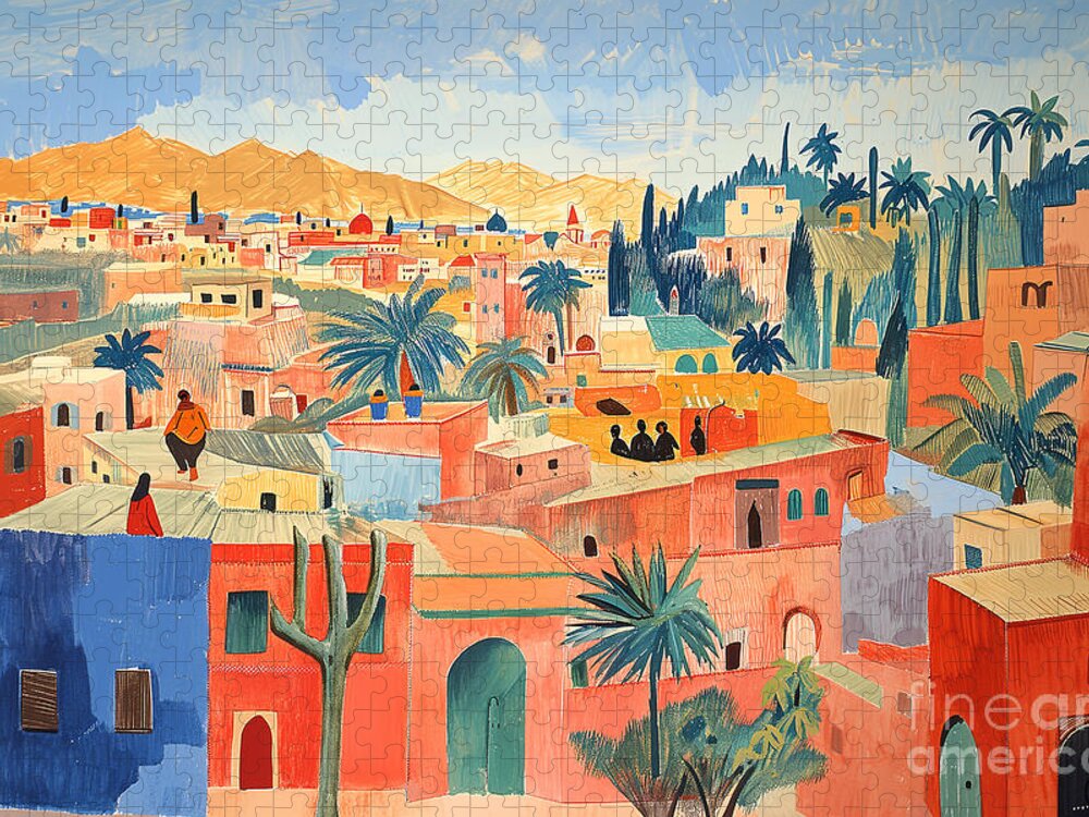 Marrakech Vintage Splendor: A Timeless Travel Jigsaw Puzzle