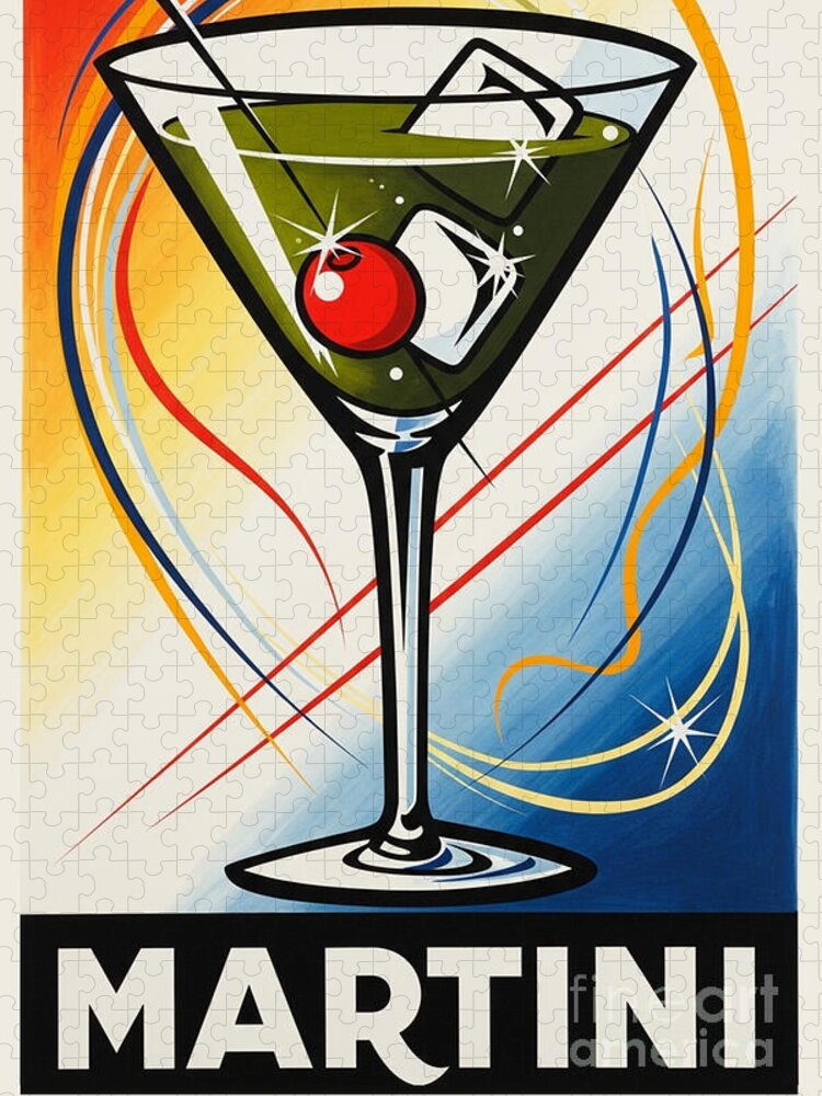 Martini Abstract Poster Jigsaw Puzzle: A Sophisticated Puzzle Experience