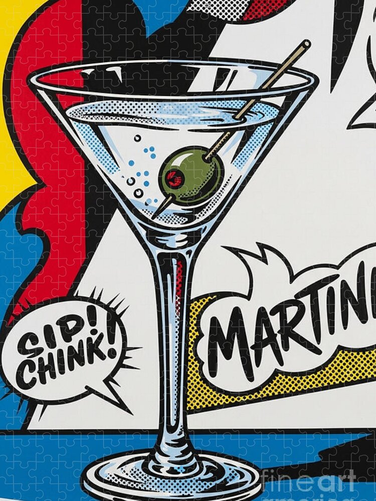 Martini Pop Art Jigsaw Puzzle: Retro Cocktail Charm