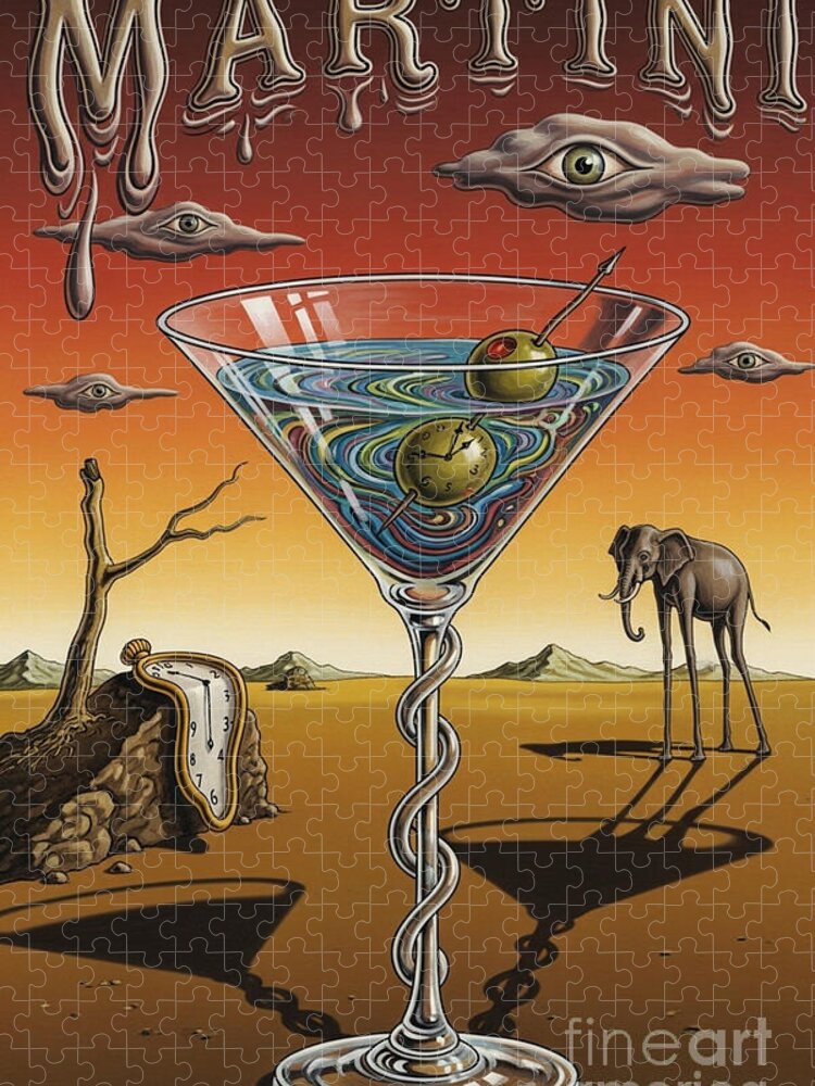 Martini Sunset Jigsaw Puzzle: A Surreal Salvador Dali Experience