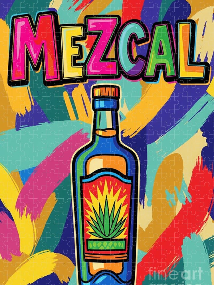 Mezcal Psychedelic Poster Jigsaw Puzzle: Vibrant & Energetic
