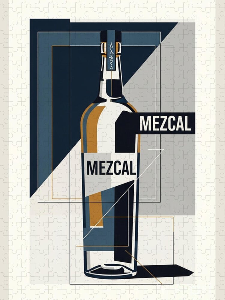 Mezcal Retro Print Jigsaw Puzzle: Vintage Cocktail Art