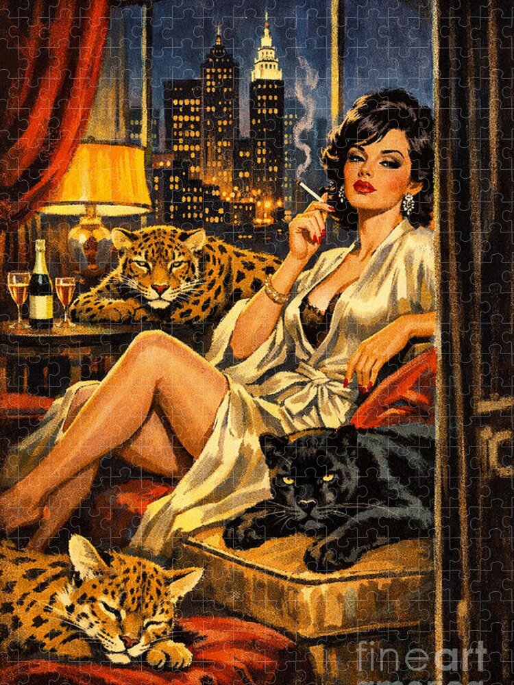 Carlos V Puzzles   Pulp Cat Femme Fatale   Fine Art America