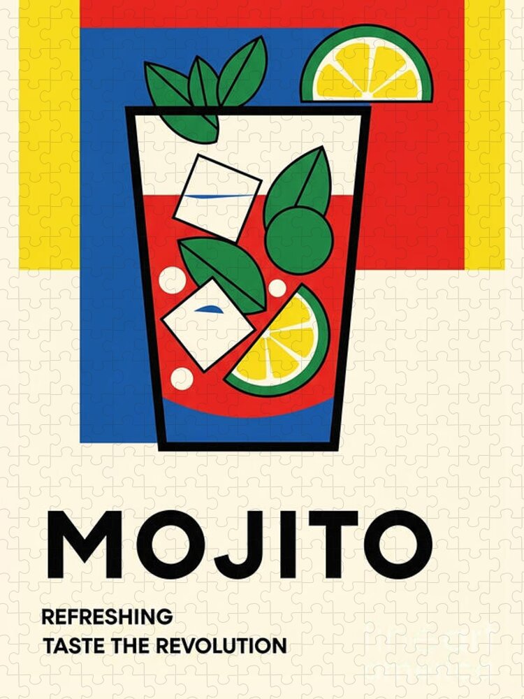 Mojito Retro Cocktail Jigsaw Puzzle: Vintage Vibes for Puzzlers