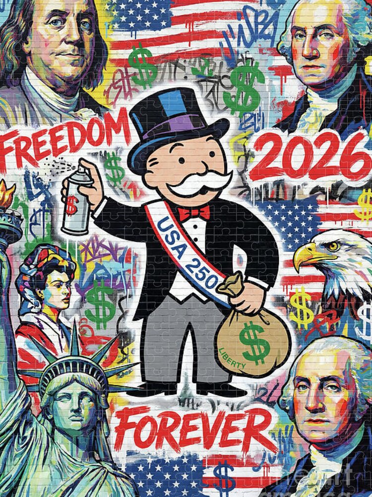 Monopoly with American Icons Jigsaw Puzzle by Carlos V