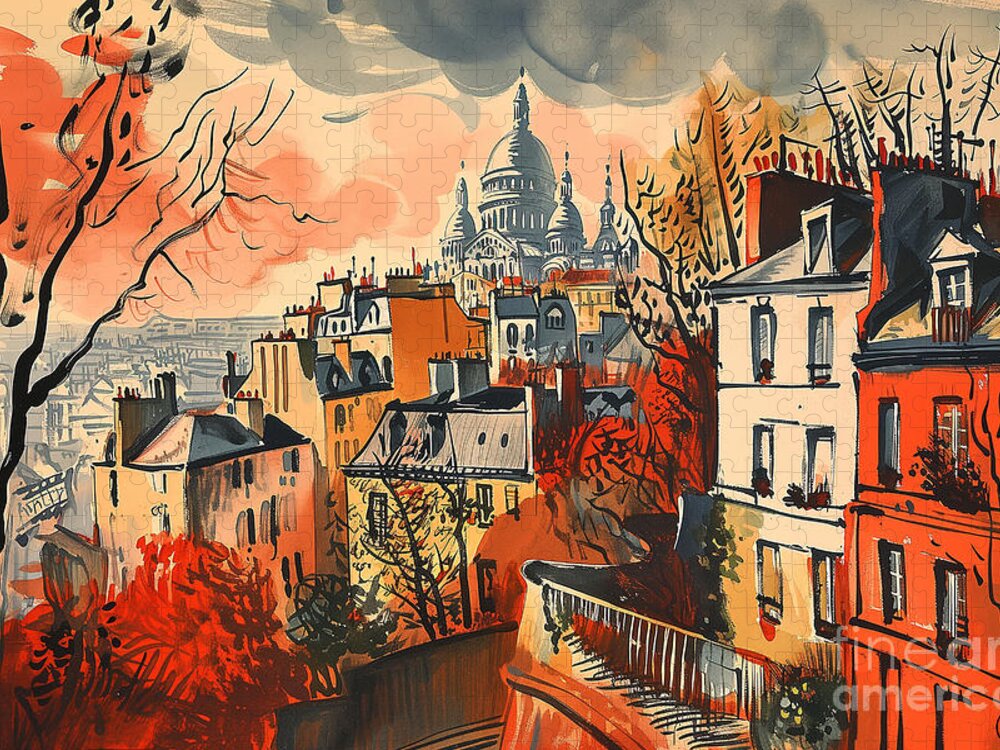 Montmartre Majesty Paris Jigsaw Puzzle: Vintage Charm in Full View