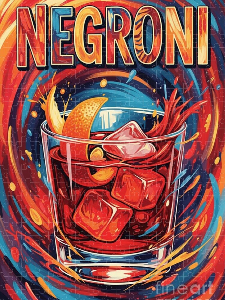 Negroni Psychedelic Jigsaw Puzzle: A Vibrant Cocktail Experience