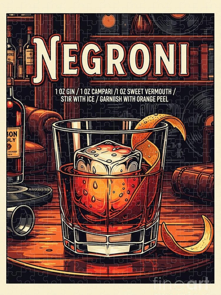 Negroni Jigsaw Puzzle: Classic Cocktail Art in Puzzle Form