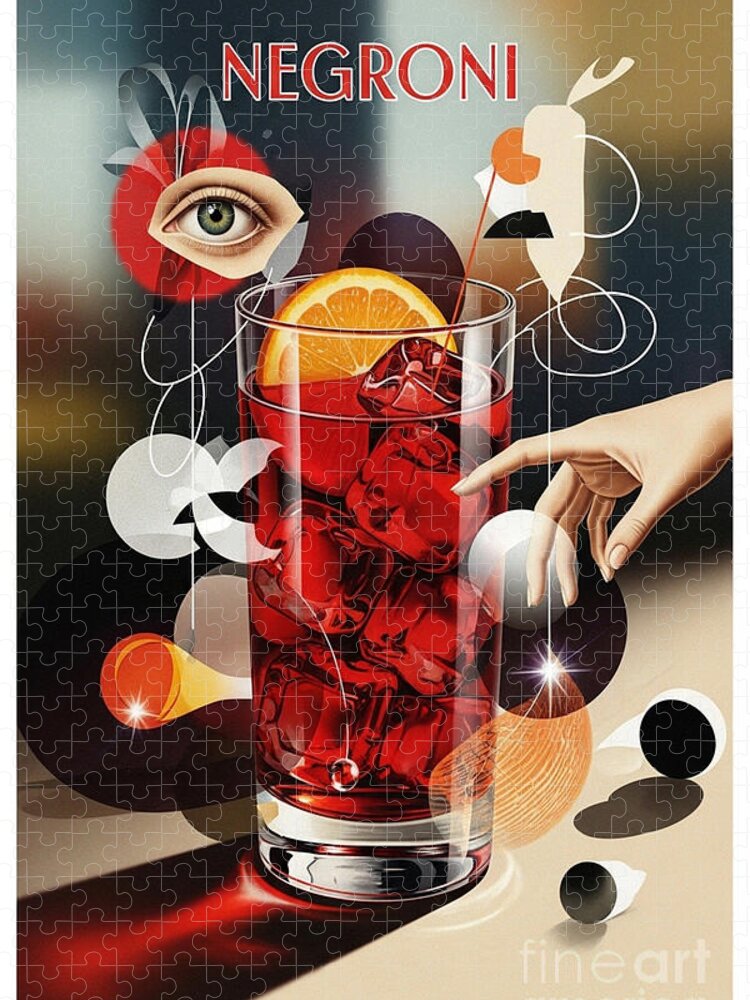 Negroni Cocktail Jigsaw Puzzle: A Surreal Drink Dreamscape