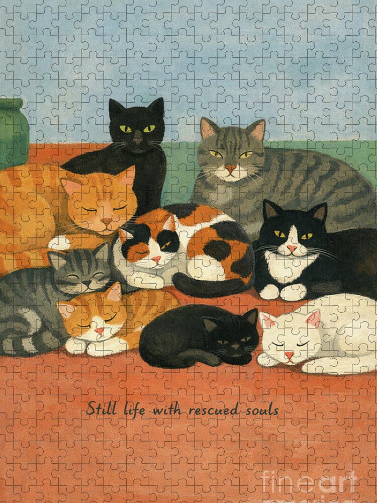 Nine Cats Jigsaw Puzzle: A Peaceful Nap in Whisker Wonderland