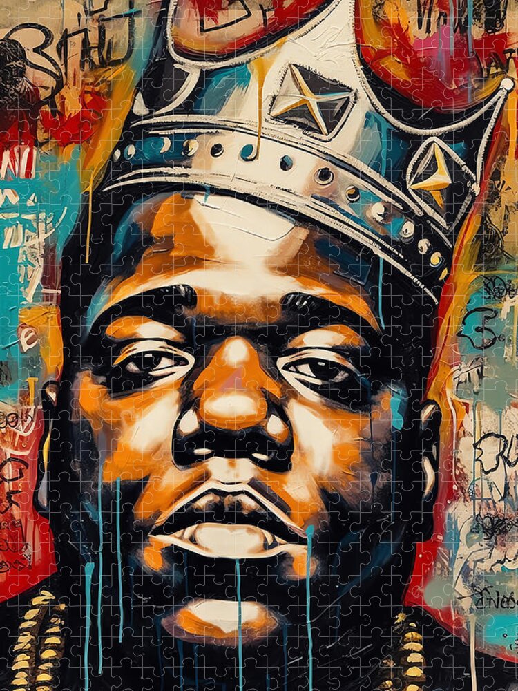 Notorious BIG Graffiti Portrait Jigsaw Puzzle by Carlos V