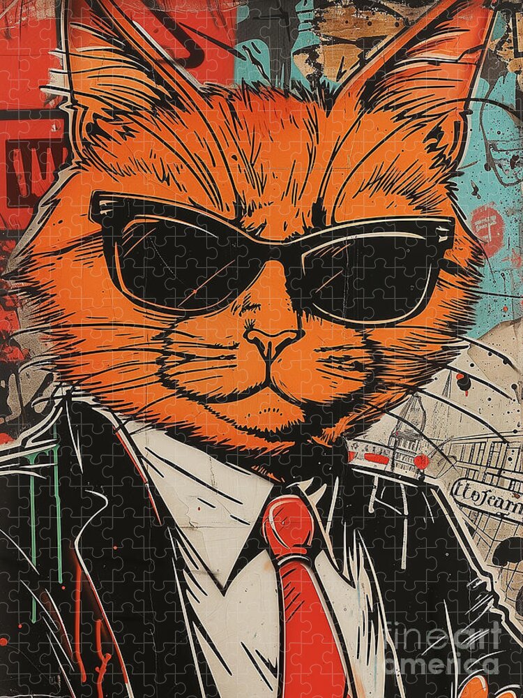 Orange Cat in a Suit Jigsaw Puzzle: A Whimsical Challenge