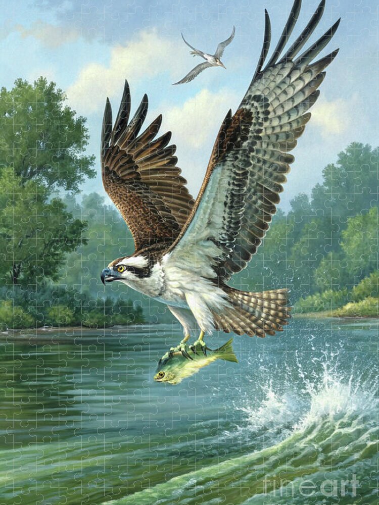 Osprey's Catch Over Serene Waters Jigsaw Puzzle