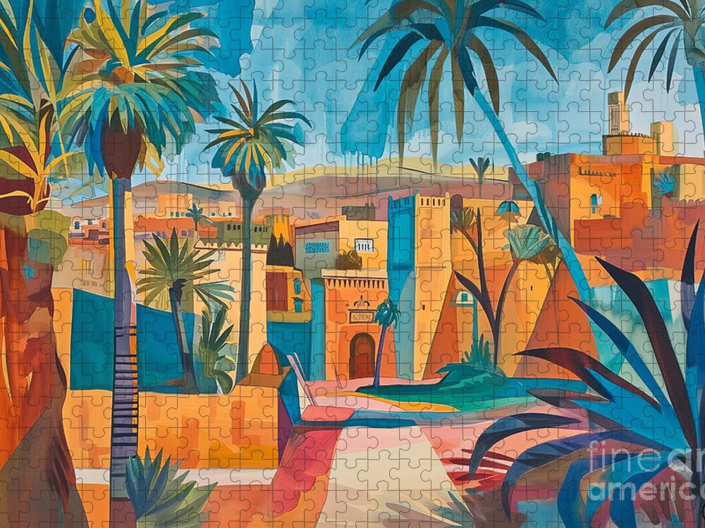 Ouarzazate Oasis Jigsaw Puzzle: A Cinematic Vintage Escape