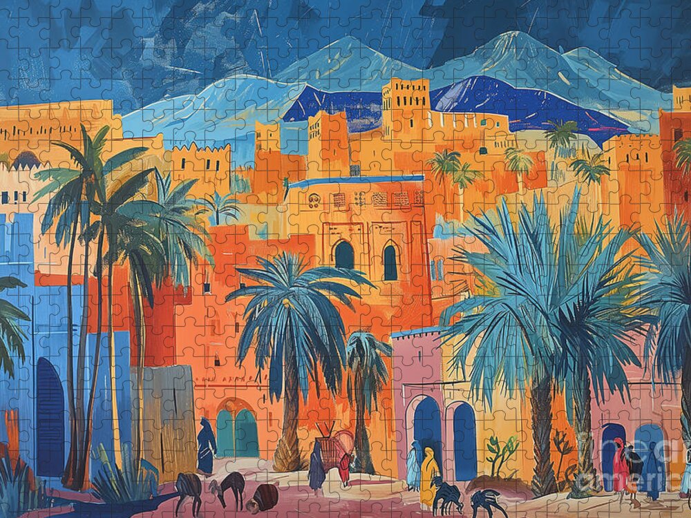 Ouarzazate Radiance Vintage Travel Jigsaw Puzzle