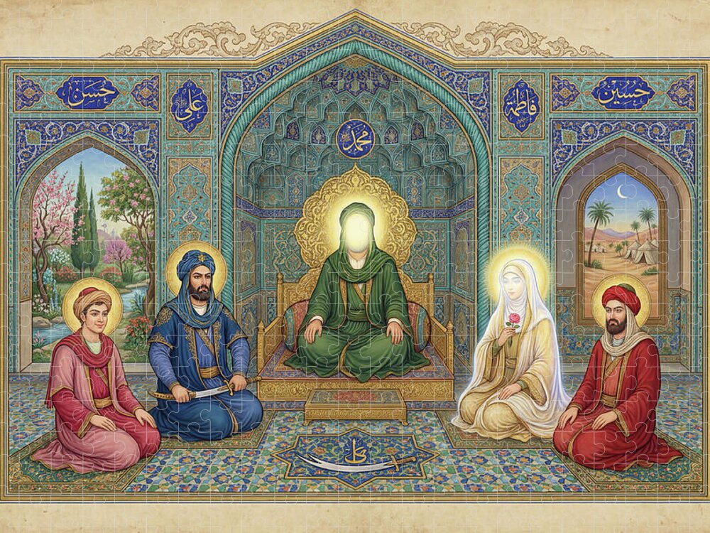 Panjtan Pak Persian Miniature Fine Art Jigsaw Puzzle