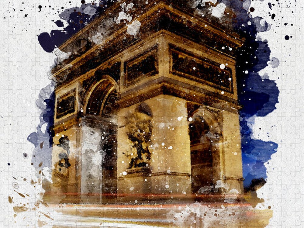 Paris Arc De Triomphe Watercolor Jigsaw Puzzle: A Timeless Masterpiece