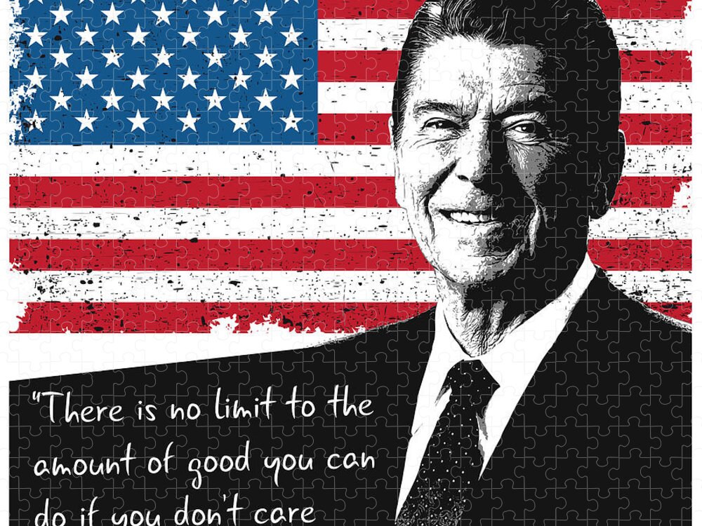 Patriotic Ronald Reagan Quote Jigsaw Puzzle for History Enthusiasts