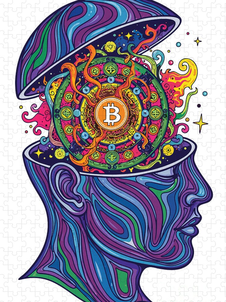 Psychedelic Bitcoin Mind Jigsaw Puzzle: A Vibrant Crypto Adventure