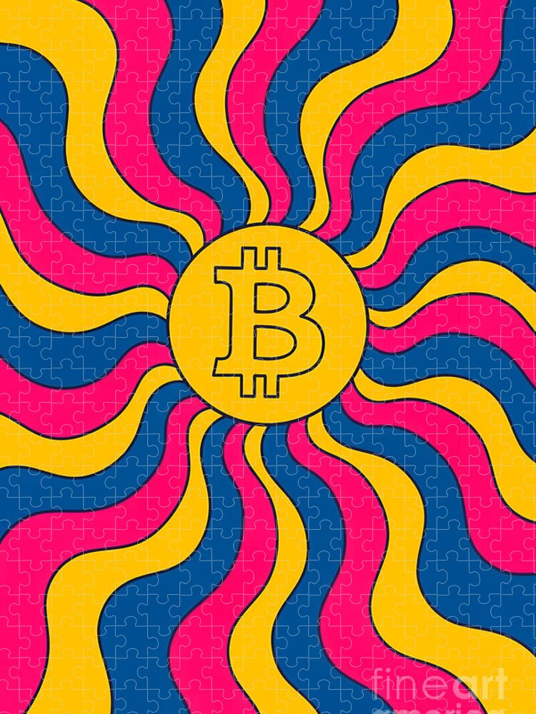 Psychedelic Bitcoin Symbol Jigsaw Puzzle: A Vibrant Challenge