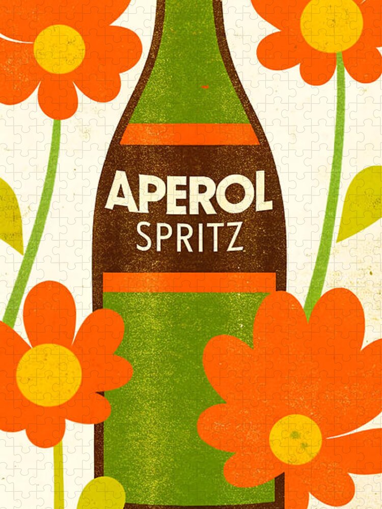 Retro Aperol Spritz Jigsaw Puzzle: Vintage Italian Cocktail Art