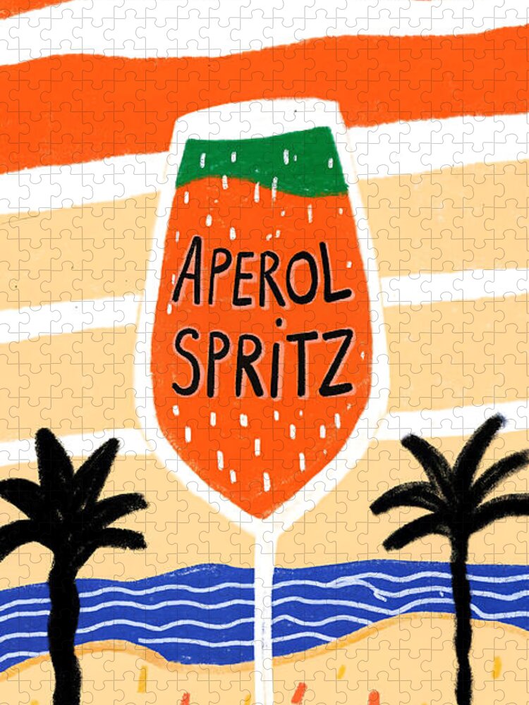 Aperol Spritz Jigsaw Puzzle: Retro Beach Vibes for Puzzle Lovers