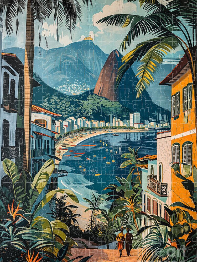 Rio Splendor Jigsaw Puzzle: Vibrant Illustrated Travel Scene