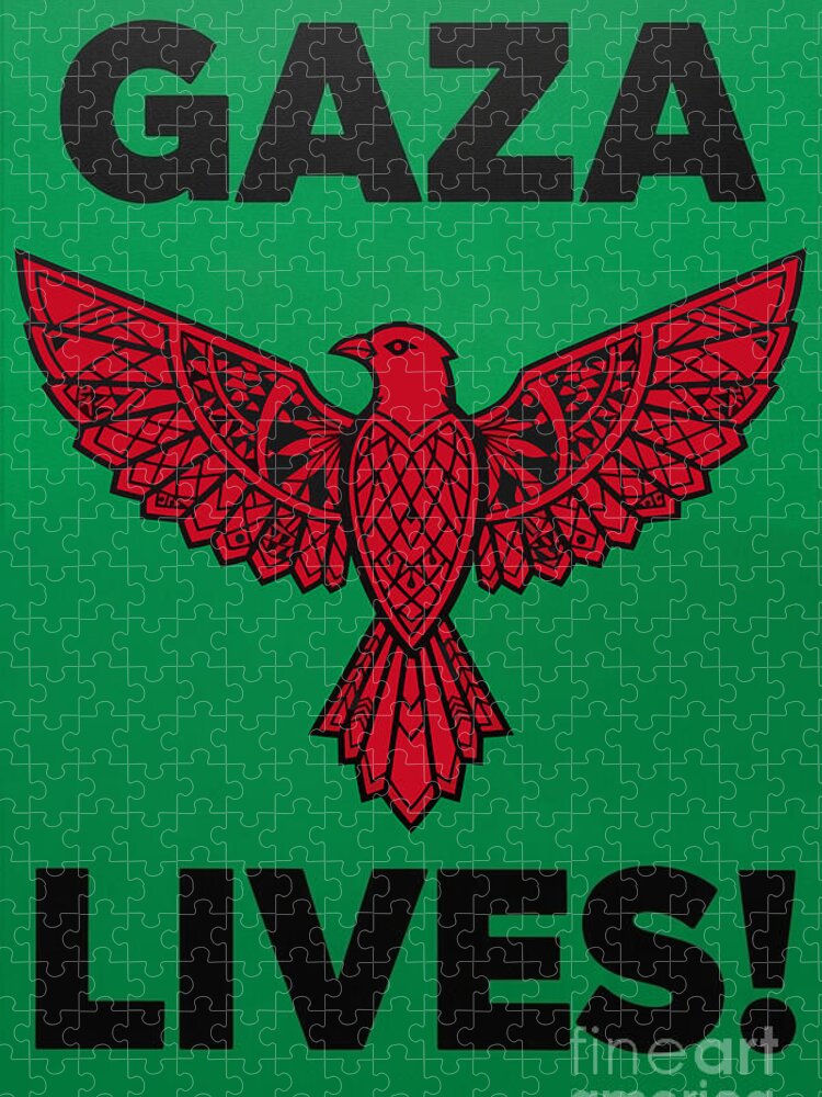 Rise of Gaza Jigsaw Puzzle: Bold Palestinian Resistance Art
