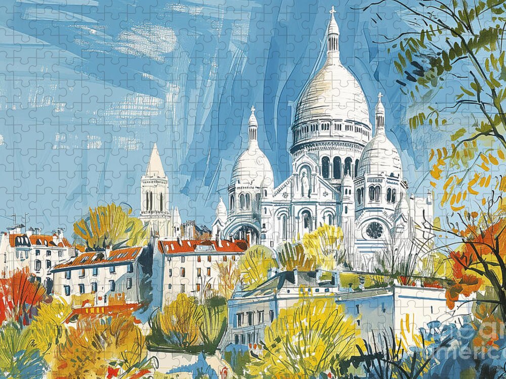 Sacre Coeur Montmartre Jigsaw Puzzle: Vintage Paris Charm