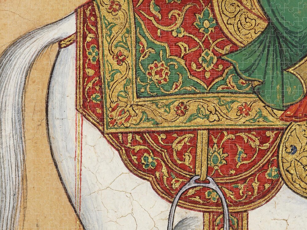 Safavid Horse Caparison Detail Jigsaw Puzzle: Intricate Persian Art