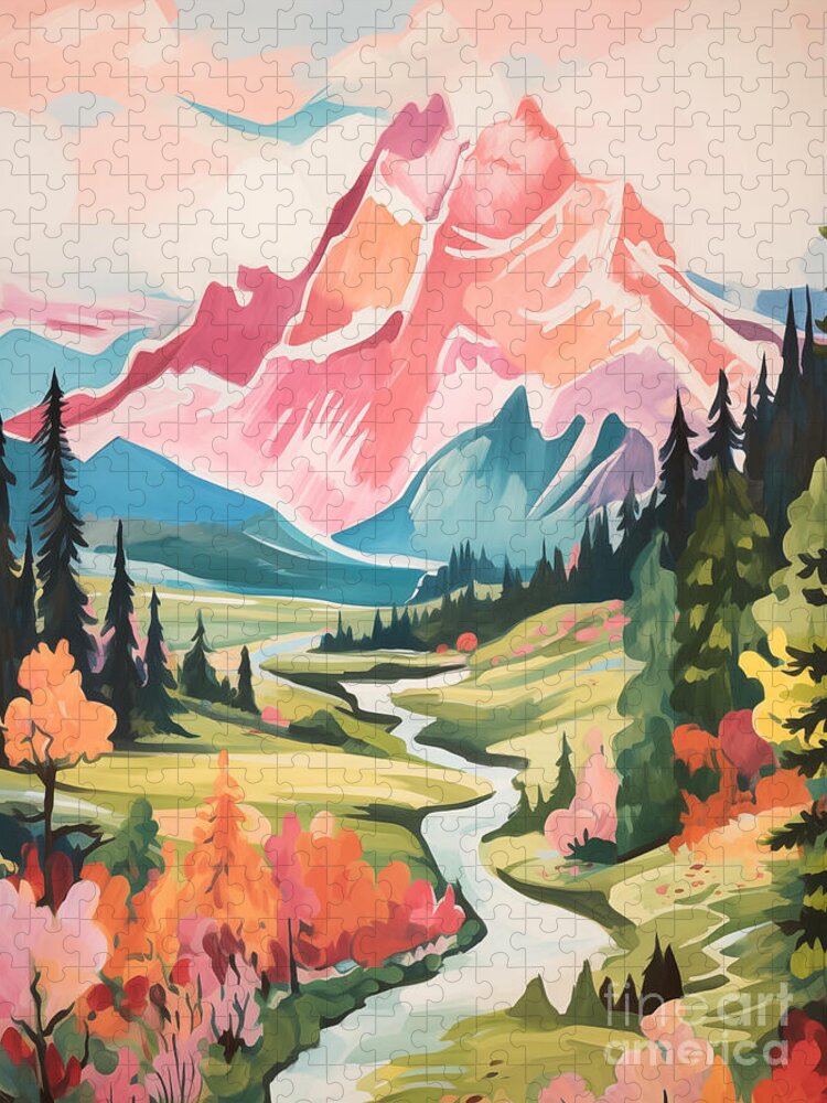 Serenity in Banff Jigsaw Puzzle: A Tranquil Mountain Escape