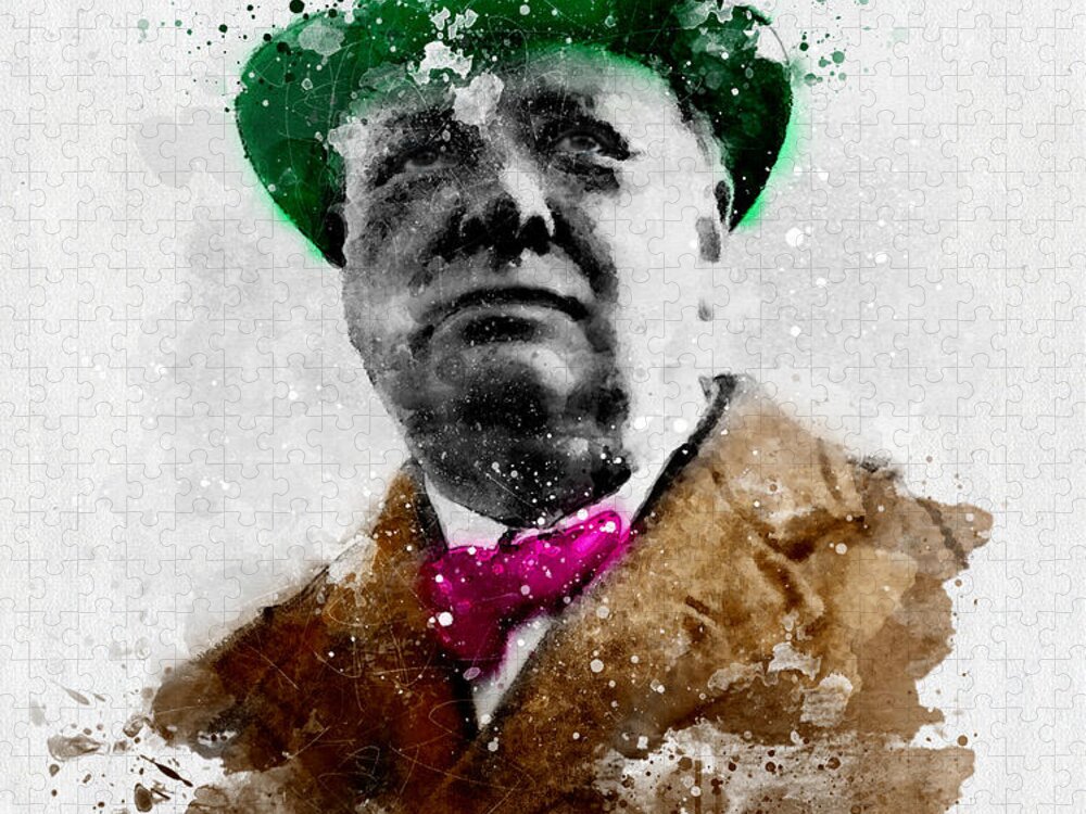 Sir Winston Churchill Watercolor Jigsaw Puzzle
