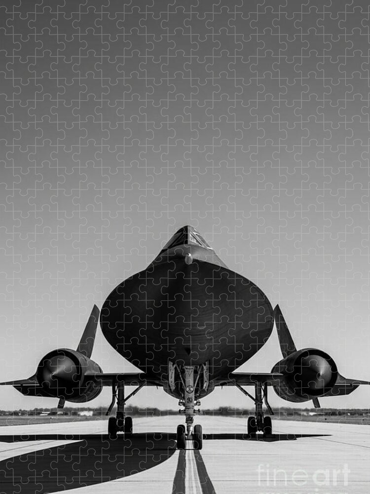 Sleek Jet on Runway Jigsaw Puzzle: Aeronautical Elegance