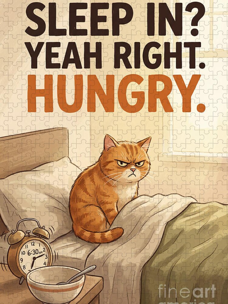 Hungry Cat Morning Jigsaw Puzzle for Kitchen Decor Lovers