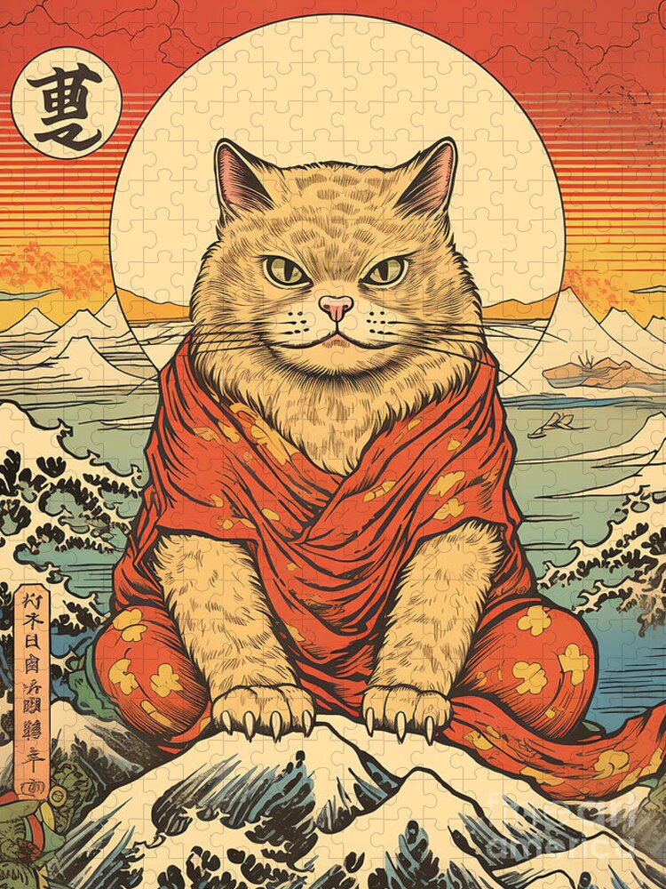 Snowy Summit Cat Jigsaw Puzzle: A Mystical Feline Adventure
