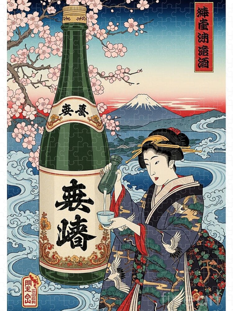 Soju Japanese Retro Art Print Jigsaw Puzzle: A Nostalgic Journey