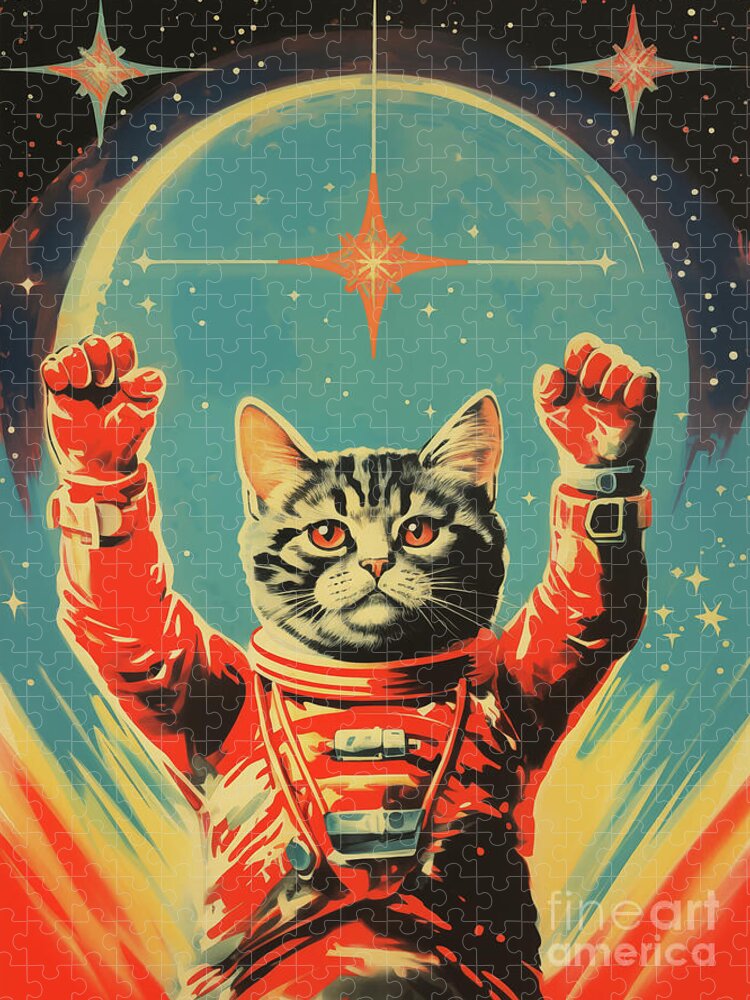 Space Explorer Cat Jigsaw Puzzle: A Whimsical Cosmic Adventure