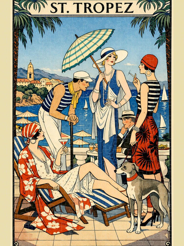 St. Tropez Elegance: Art Deco Jigsaw Puzzle for Sophisticated Fun