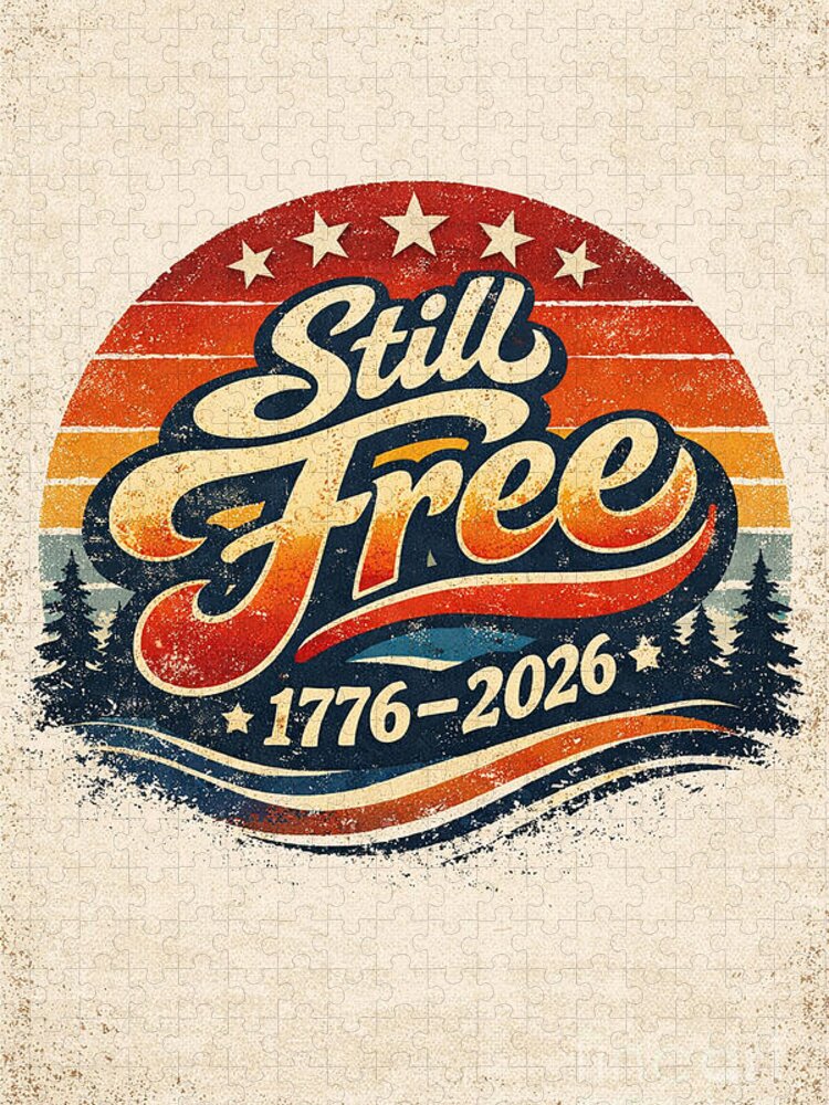 Still Free 1776-2026 Celebration Jigsaw Puzzle: Patriotic Retro Art