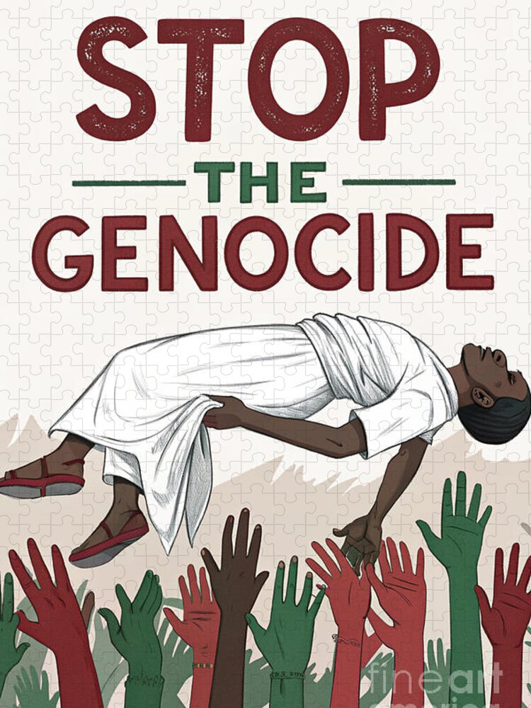 Stop The Genocide Jigsaw Puzzle: Powerful Resistance Art
