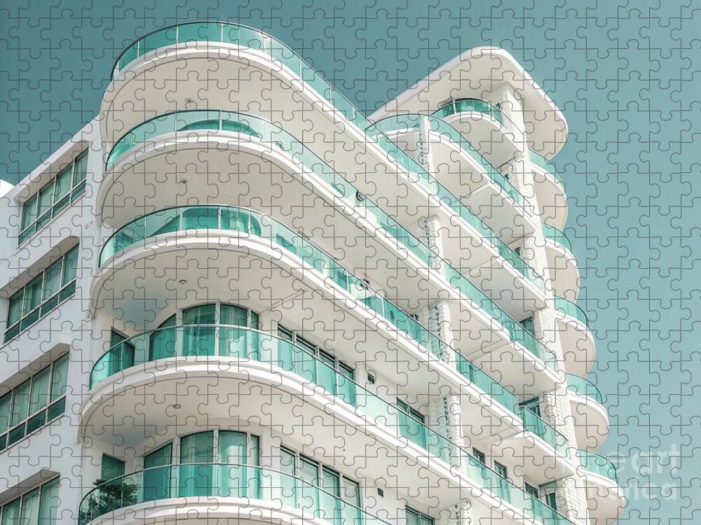 Streamline Modern Building Jigsaw Puzzle: Curved Balconies