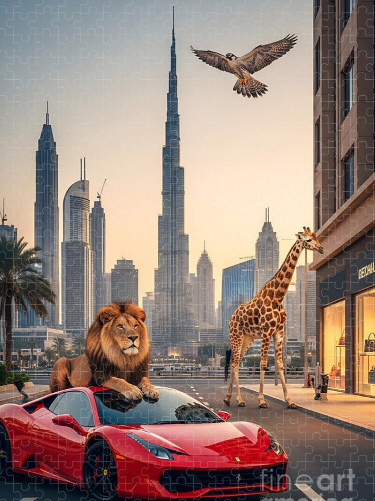Surreal Dubai Crazy Jigsaw Puzzle: Urban Wildlife Fantasy