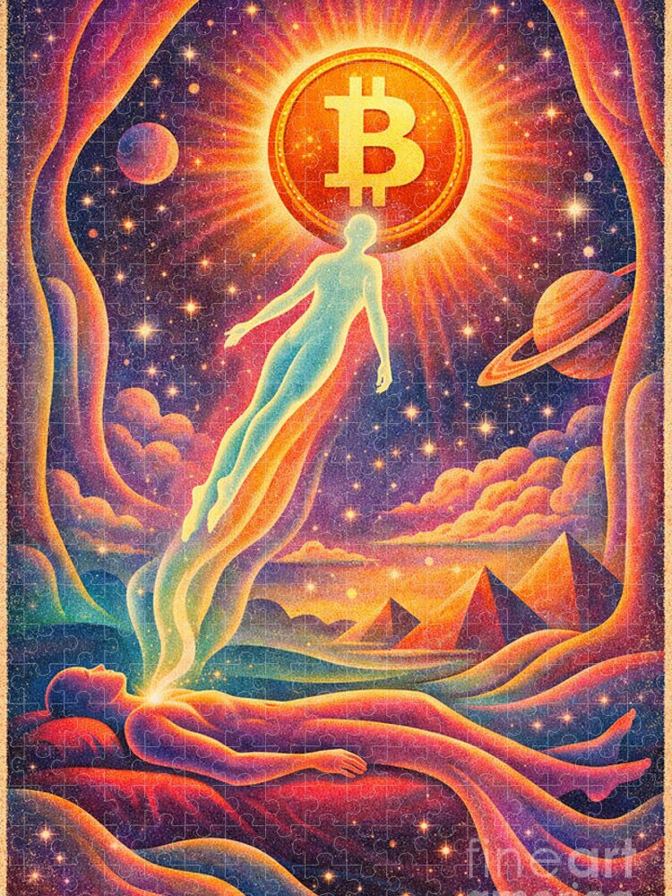 Surreal Cosmic Bitcoin Journey Jigsaw Puzzle