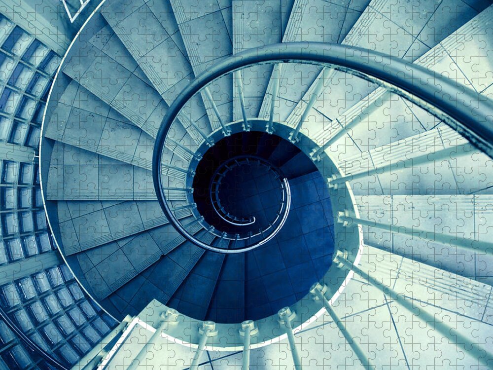 Swirl to the Hole Jigsaw Puzzle: Mysterious Spiral Staircase